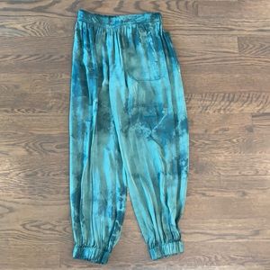 100% Silk Raquel Allegra Green Pants